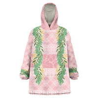 Hawai'i Paniolo Maile Twisted Lei Wearable Blanket Hoodie Dusty Rose