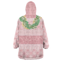 Hawai'i Paniolo Maile Twisted Lei Wearable Blanket Hoodie Dusty Rose