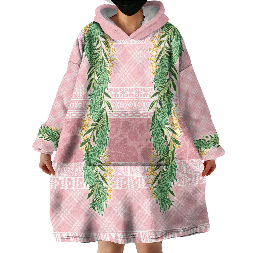Hawai'i Paniolo Maile Twisted Lei Wearable Blanket Hoodie Dusty Rose