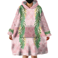 Hawai'i Paniolo Maile Twisted Lei Wearable Blanket Hoodie Dusty Rose