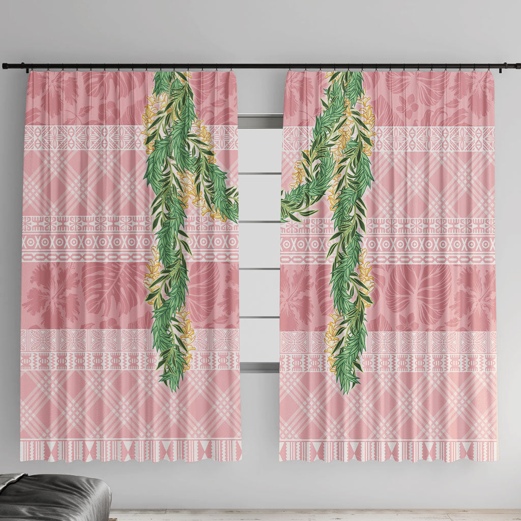 Hawai'i Paniolo Maile Twisted Lei Window Curtain Dusty Rose