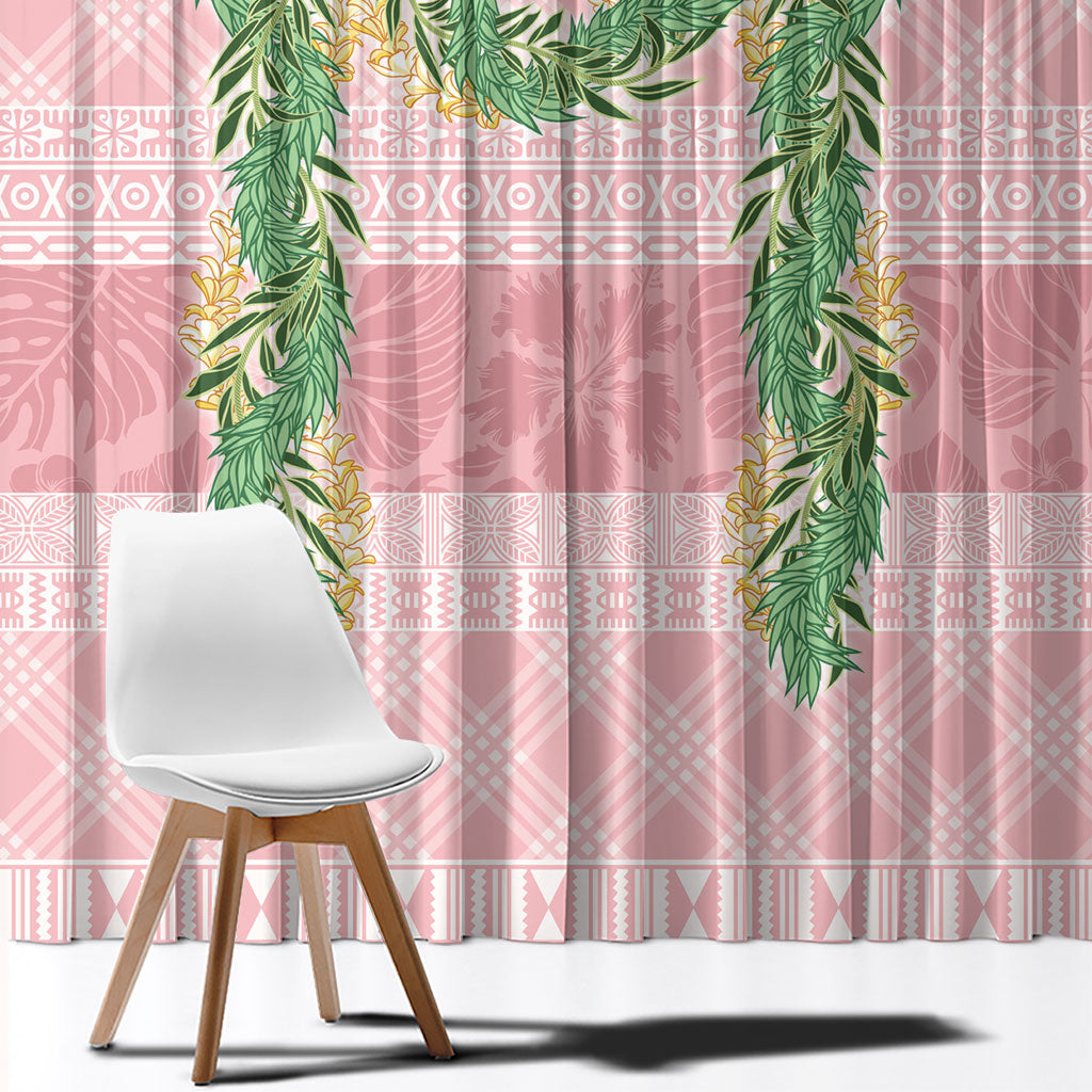 Hawai'i Paniolo Maile Twisted Lei Window Curtain Dusty Rose