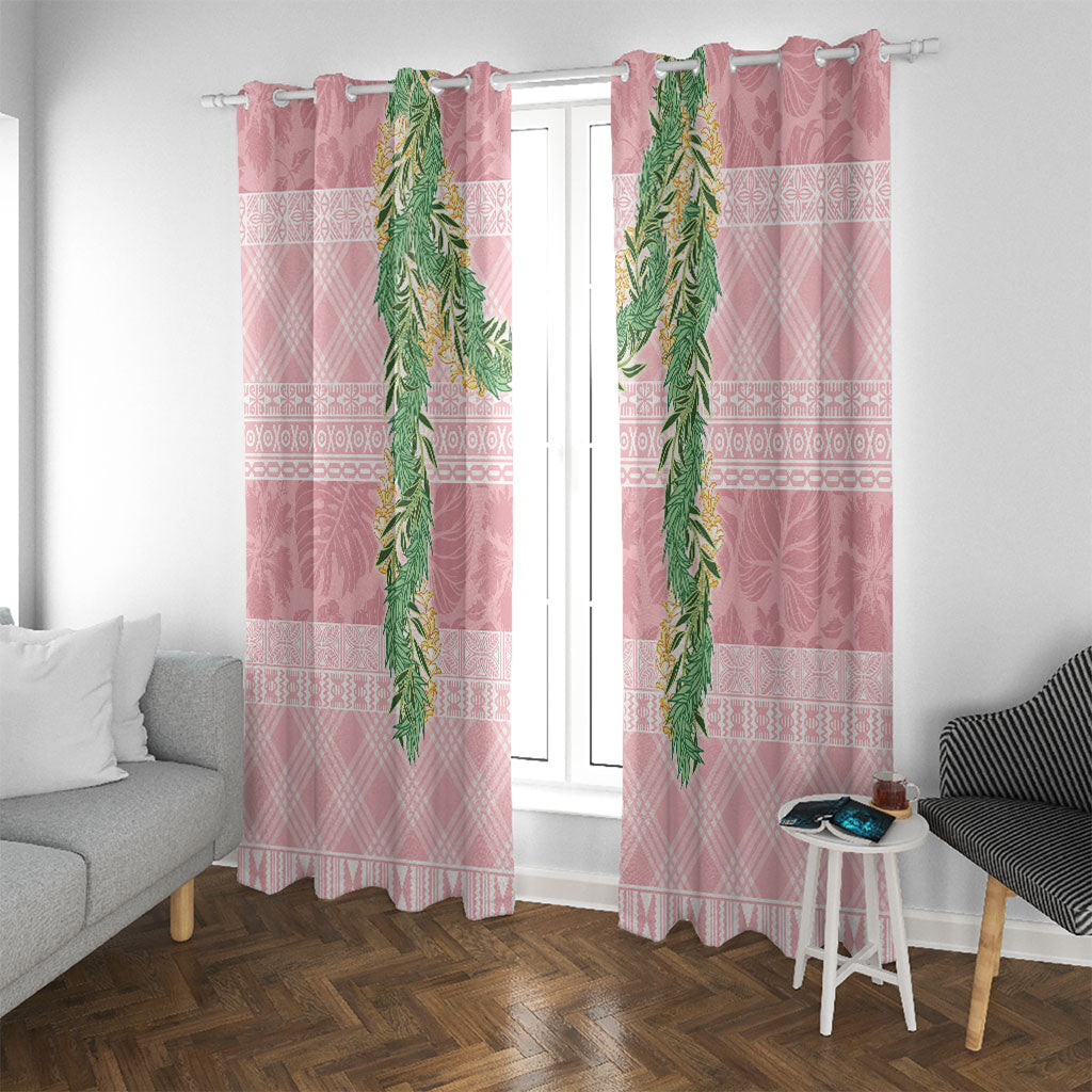 Hawai'i Paniolo Maile Twisted Lei Window Curtain Dusty Rose