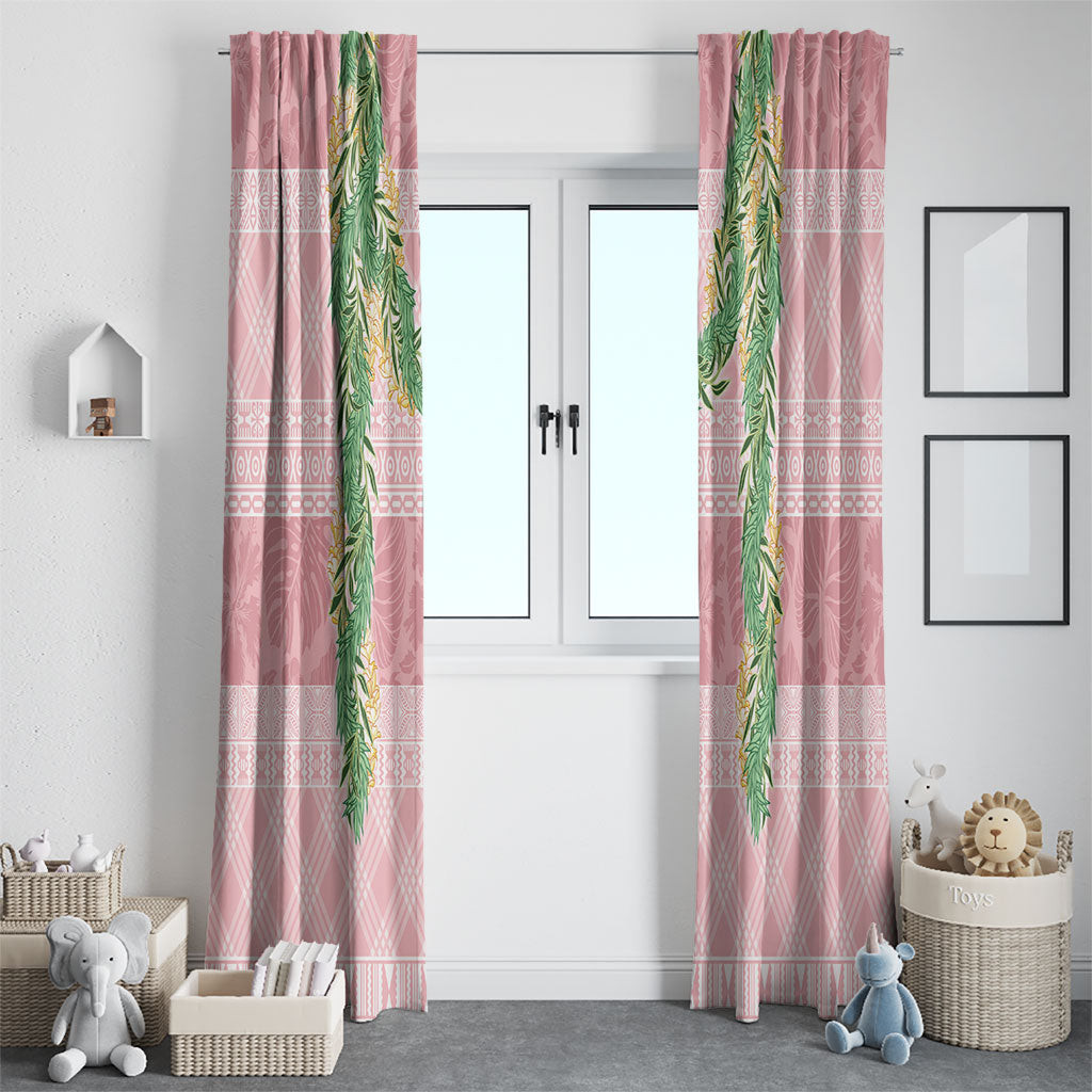 Hawai'i Paniolo Maile Twisted Lei Window Curtain Dusty Rose