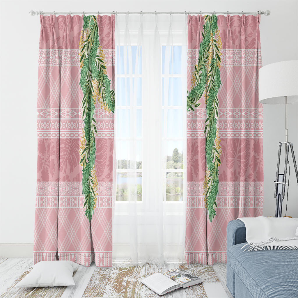 Hawai'i Paniolo Maile Twisted Lei Window Curtain Dusty Rose