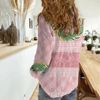 Hawai'i Paniolo Maile Twisted Lei Women Casual Shirt Dusty Rose