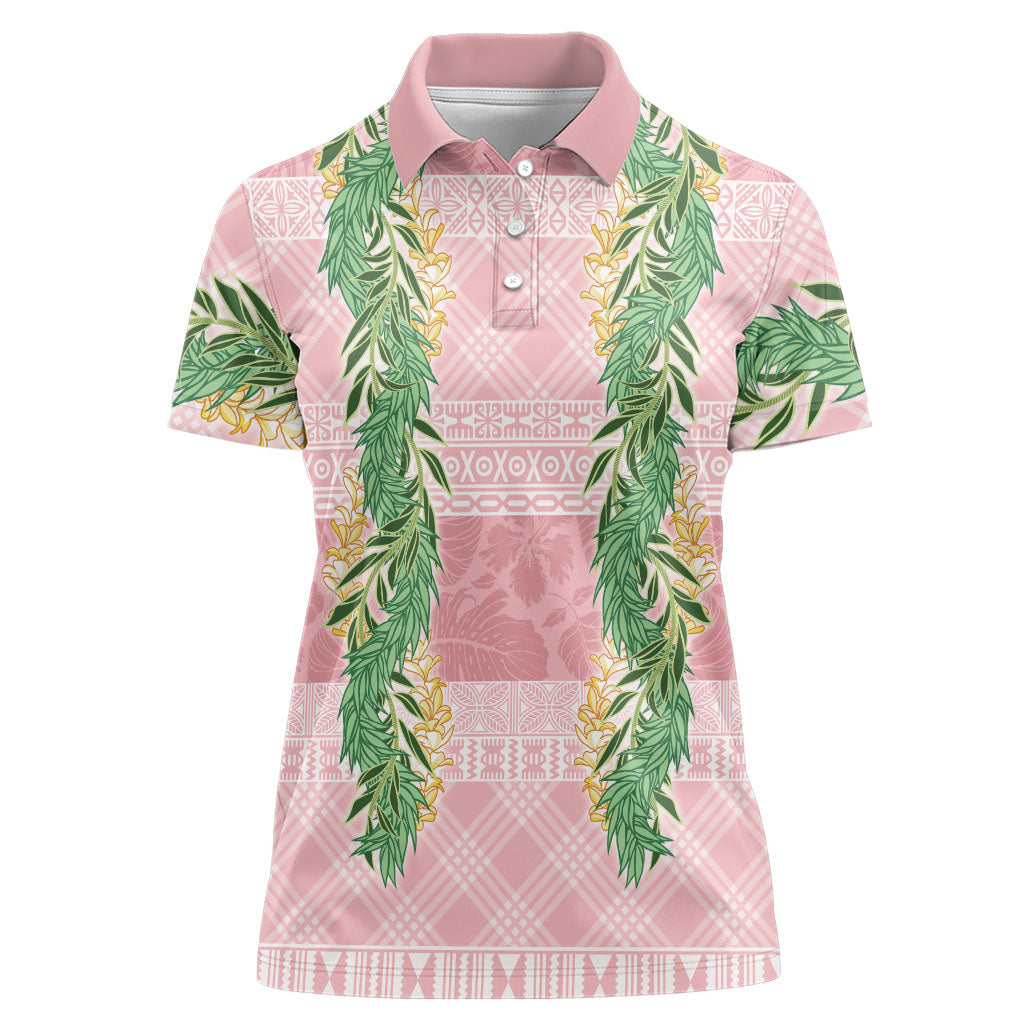 Hawai'i Paniolo Maile Twisted Lei Women Polo Shirt Dusty Rose