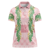 Hawai'i Paniolo Maile Twisted Lei Women Polo Shirt Dusty Rose