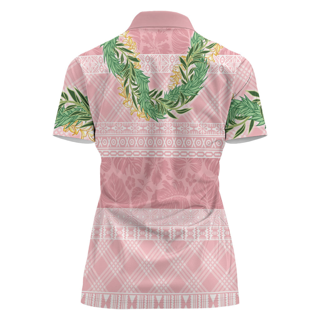 Hawai'i Paniolo Maile Twisted Lei Women Polo Shirt Dusty Rose