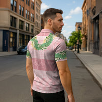 Hawai'i Paniolo Maile Twisted Lei Zipper Polo Shirt Dusty Rose