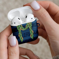 Hawai'i Paniolo Maile Twisted Lei AirPods Case Cobalt Blue