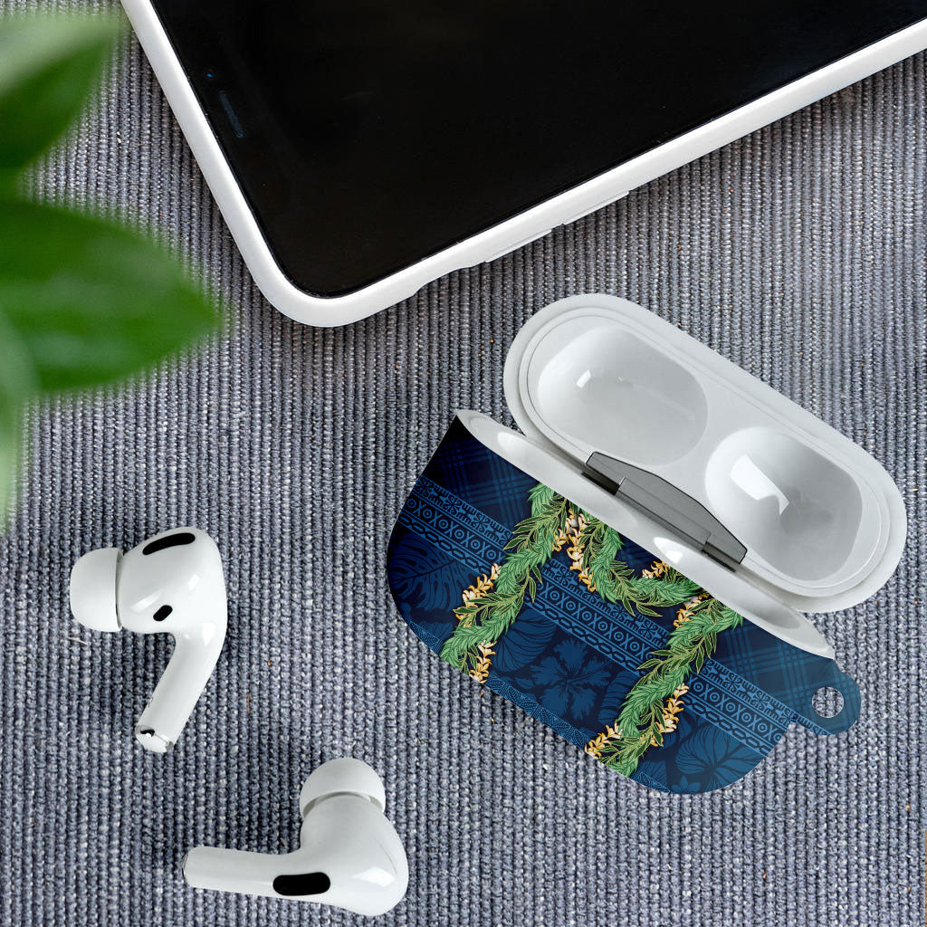 Hawai'i Paniolo Maile Twisted Lei AirPods Case Cobalt Blue