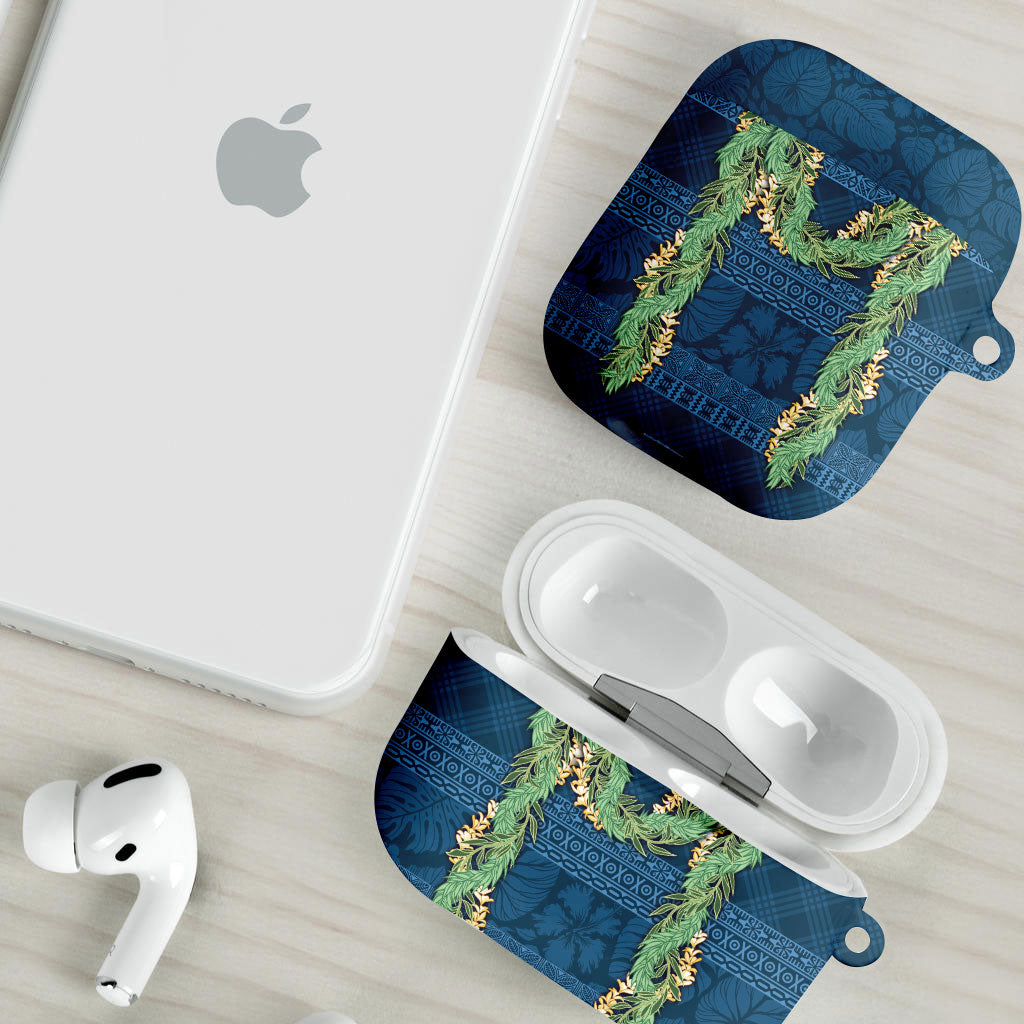 Hawai'i Paniolo Maile Twisted Lei AirPods Case Cobalt Blue