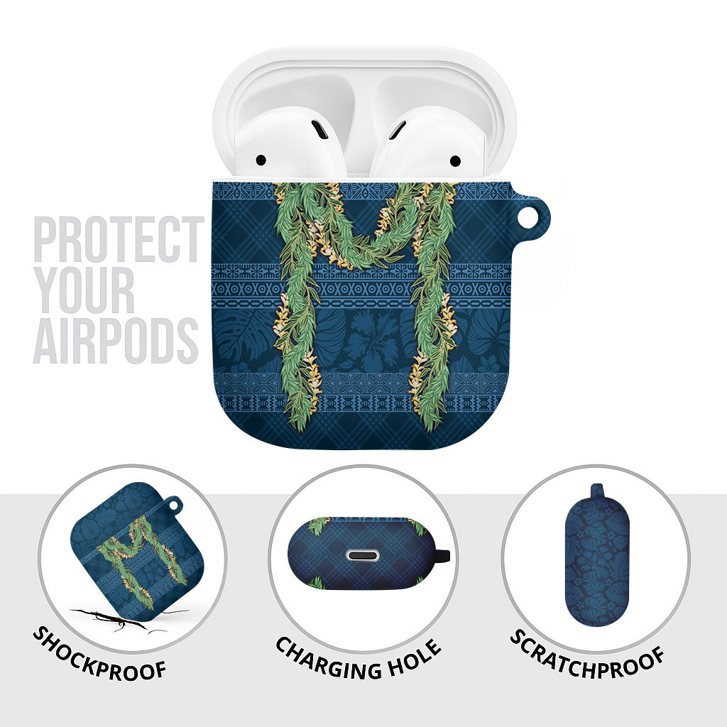 Hawai'i Paniolo Maile Twisted Lei AirPods Case Cobalt Blue