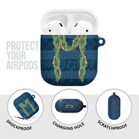 Hawai'i Paniolo Maile Twisted Lei AirPods Case Cobalt Blue