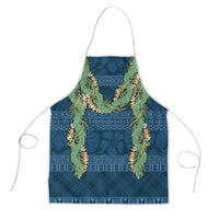 Hawai'i Paniolo Maile Twisted Lei Apron Cobalt Blue