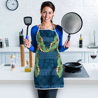 Hawai'i Paniolo Maile Twisted Lei Apron Cobalt Blue