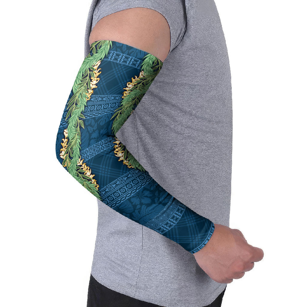 Hawai'i Paniolo Maile Twisted Lei Arm Sleeves Cobalt Blue