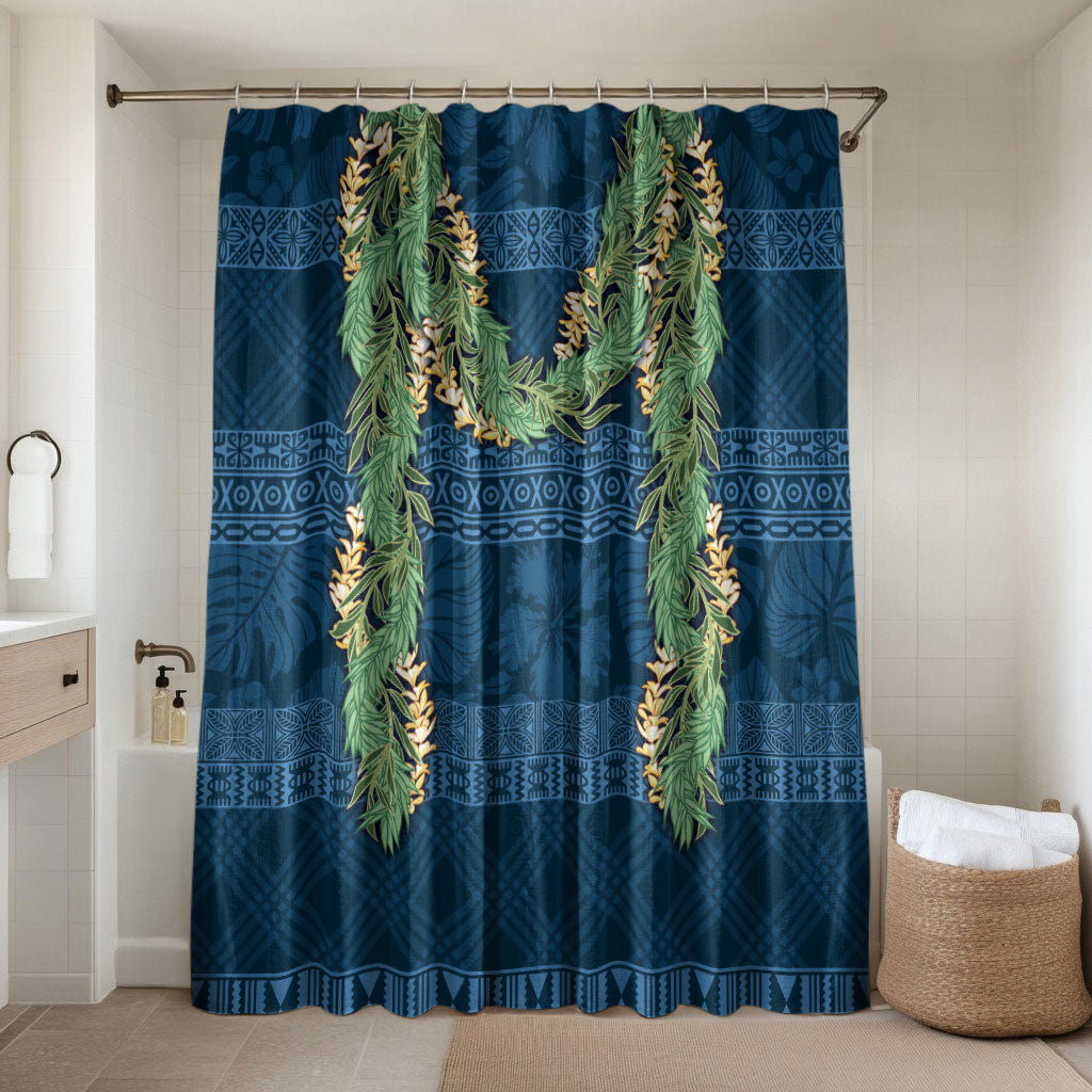 Hawai'i Paniolo Maile Twisted Lei Bathroom Set Cobalt Blue