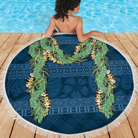 Hawai'i Paniolo Maile Twisted Lei Beach Blanket Cobalt Blue