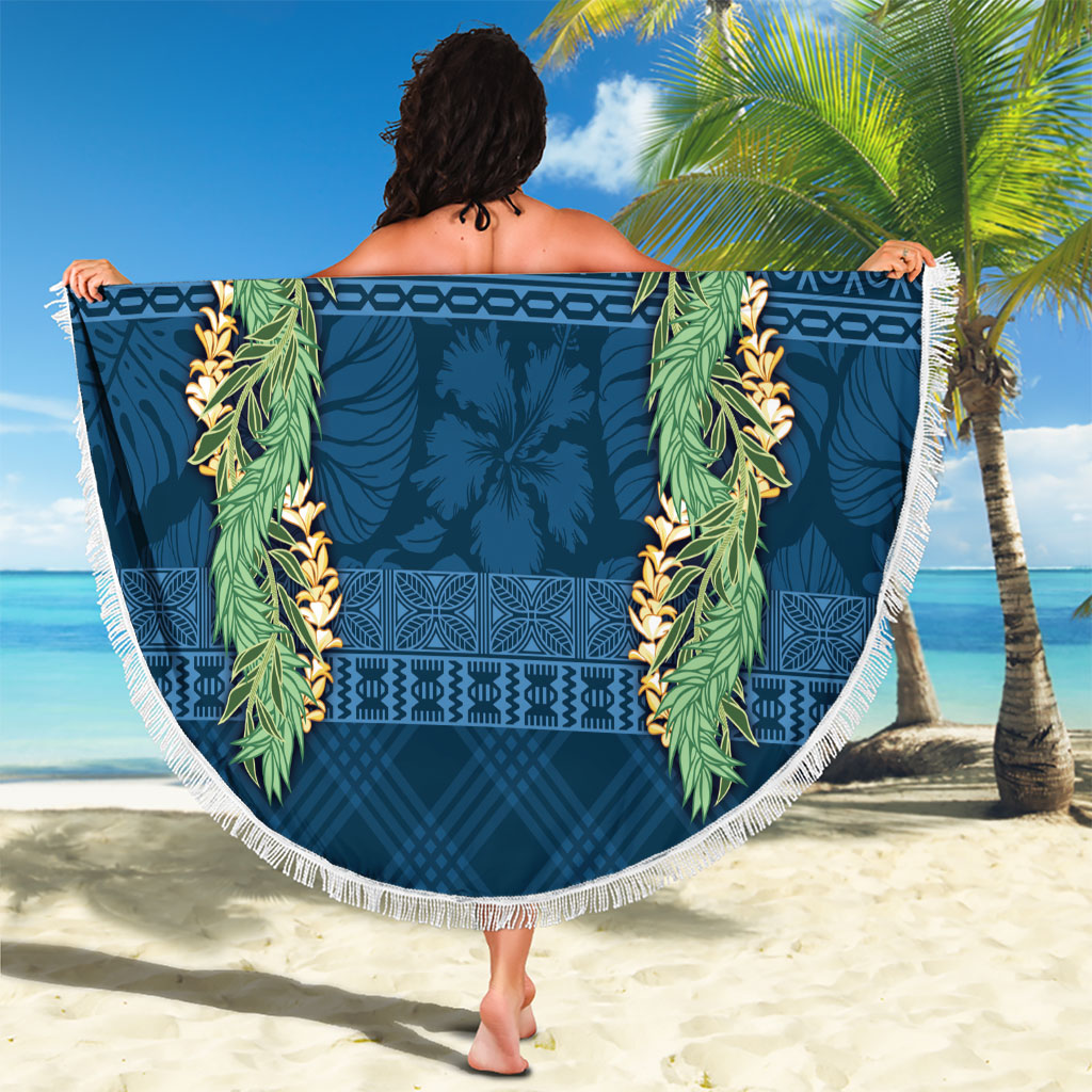 Hawai'i Paniolo Maile Twisted Lei Beach Blanket Cobalt Blue
