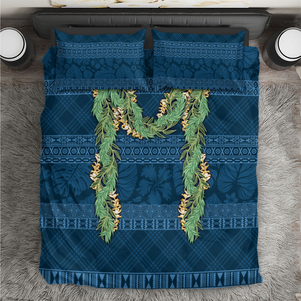Hawai'i Paniolo Maile Twisted Lei Bedding Set Cobalt Blue