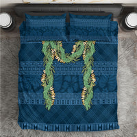 Hawai'i Paniolo Maile Twisted Lei Bedding Set Cobalt Blue