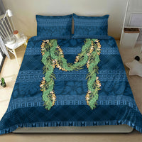 Hawai'i Paniolo Maile Twisted Lei Bedding Set Cobalt Blue