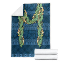 Hawai'i Paniolo Maile Twisted Lei Blanket Cobalt Blue