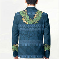 Hawai'i Paniolo Maile Twisted Lei Blazer Cobalt Blue