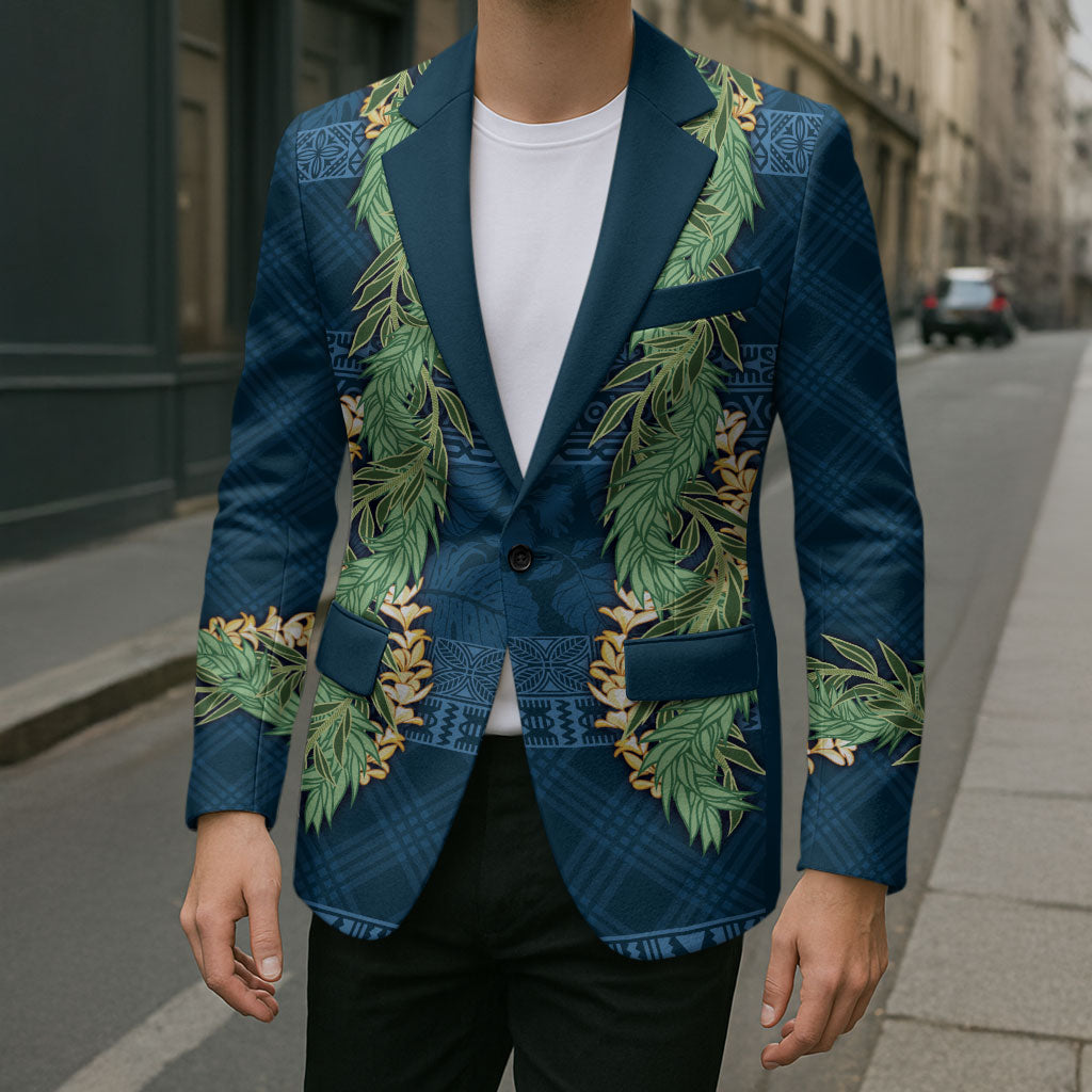 Hawai'i Paniolo Maile Twisted Lei Blazer Cobalt Blue