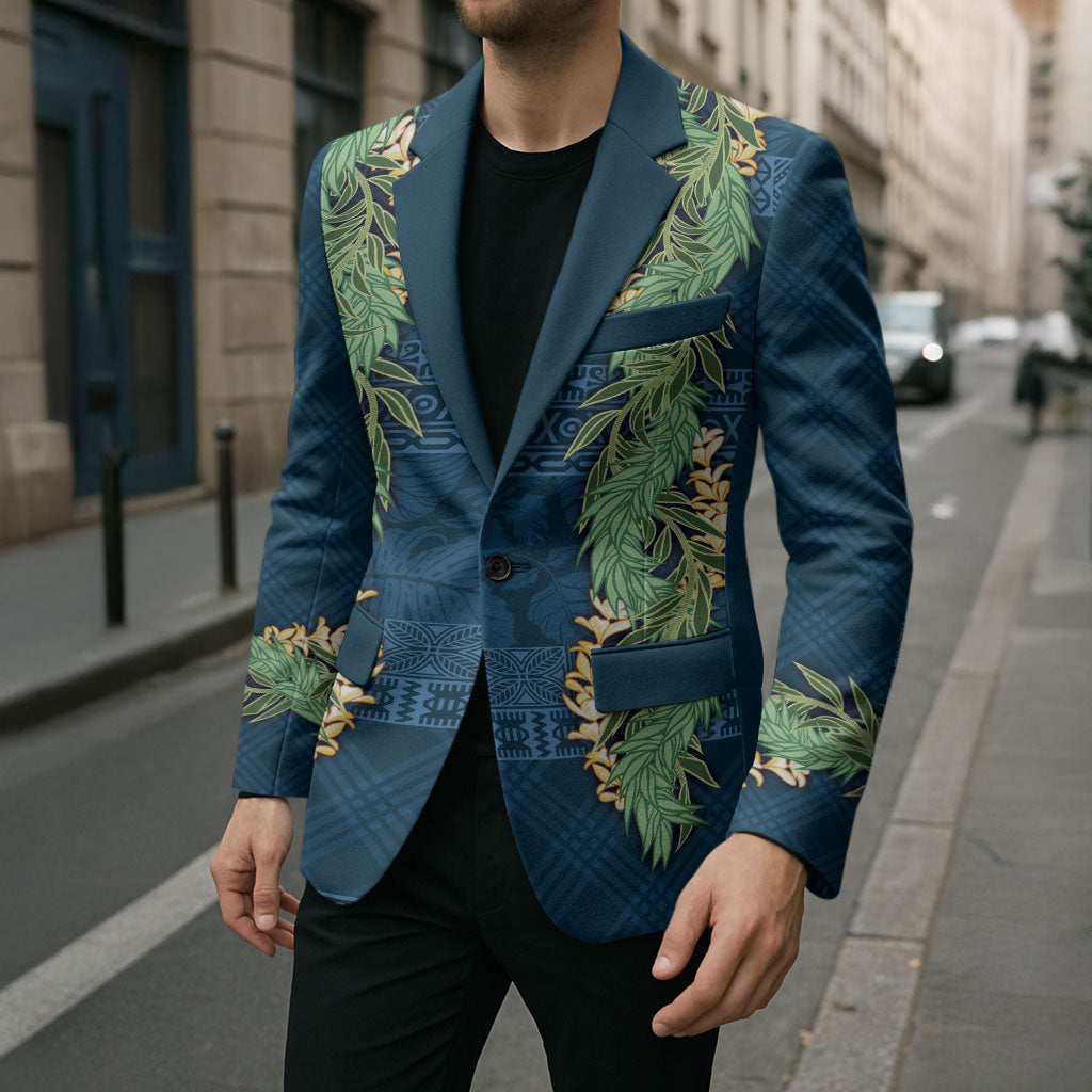 Hawai'i Paniolo Maile Twisted Lei Blazer Cobalt Blue