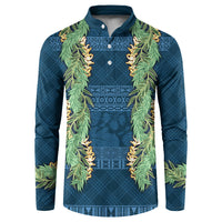 Hawai'i Paniolo Maile Twisted Lei Button Sweatshirt Cobalt Blue