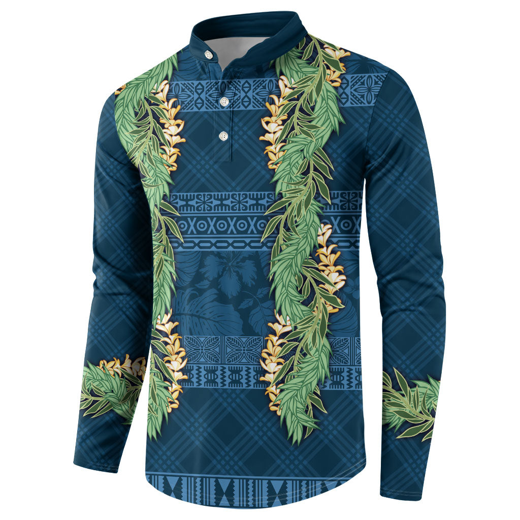 Hawai'i Paniolo Maile Twisted Lei Button Sweatshirt Cobalt Blue