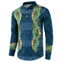 Hawai'i Paniolo Maile Twisted Lei Button Sweatshirt Cobalt Blue