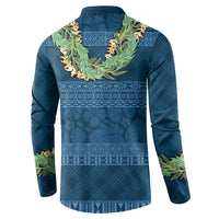 Hawai'i Paniolo Maile Twisted Lei Button Sweatshirt Cobalt Blue