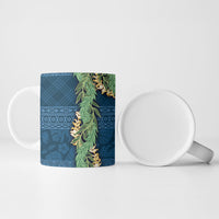 Hawai'i Paniolo Maile Twisted Lei Ceramic Mug Cobalt Blue