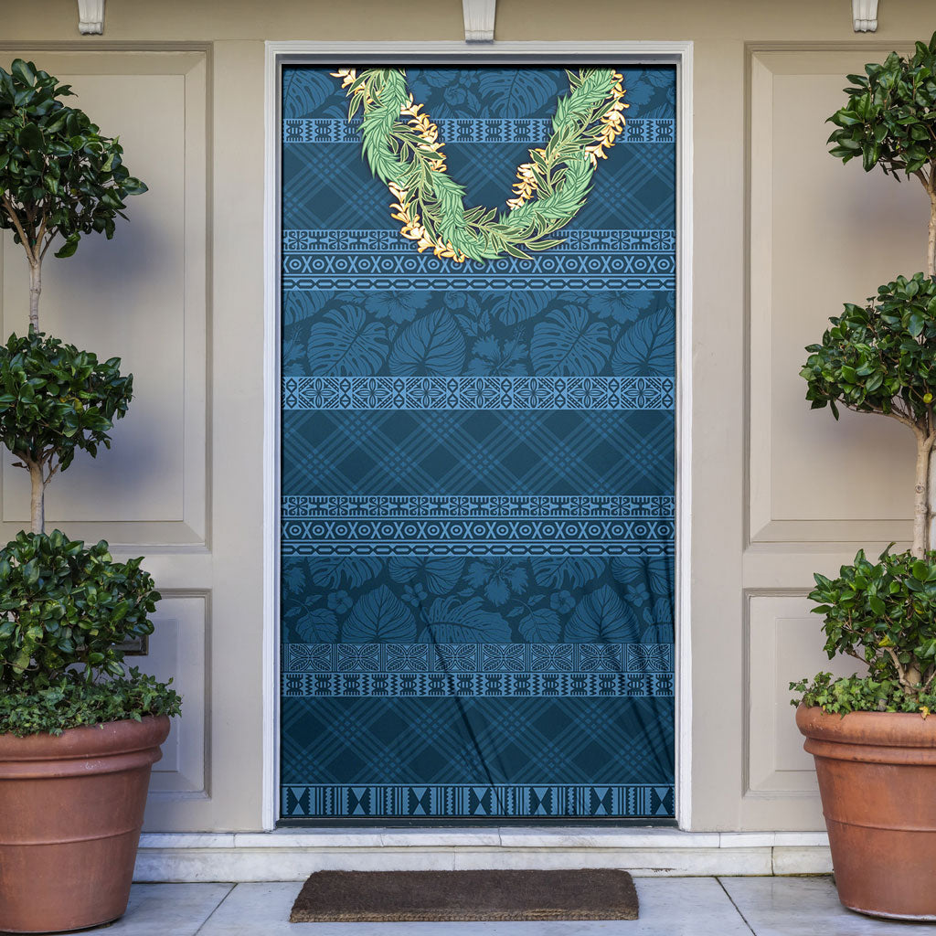 Hawai'i Paniolo Maile Twisted Lei Door Cover Cobalt Blue LT7 Cobalt Blue - Polynesian Pride