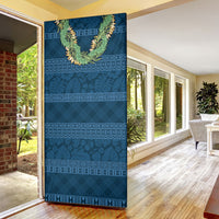 Hawai'i Paniolo Maile Twisted Lei Door Cover Cobalt Blue LT7 - Polynesian Pride
