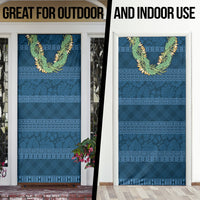 Hawai'i Paniolo Maile Twisted Lei Door Cover Cobalt Blue LT7 - Polynesian Pride
