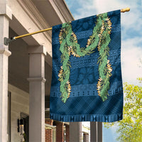 Hawai'i Paniolo Maile Twisted Lei Garden Flag Cobalt Blue