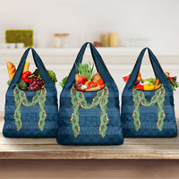 Hawai'i Paniolo Maile Twisted Lei Grocery Bag Cobalt Blue
