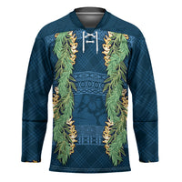 Hawai'i Paniolo Maile Twisted Lei Hockey Jersey Cobalt Blue LT7 Unisex Cobalt Blue - Polynesian Pride