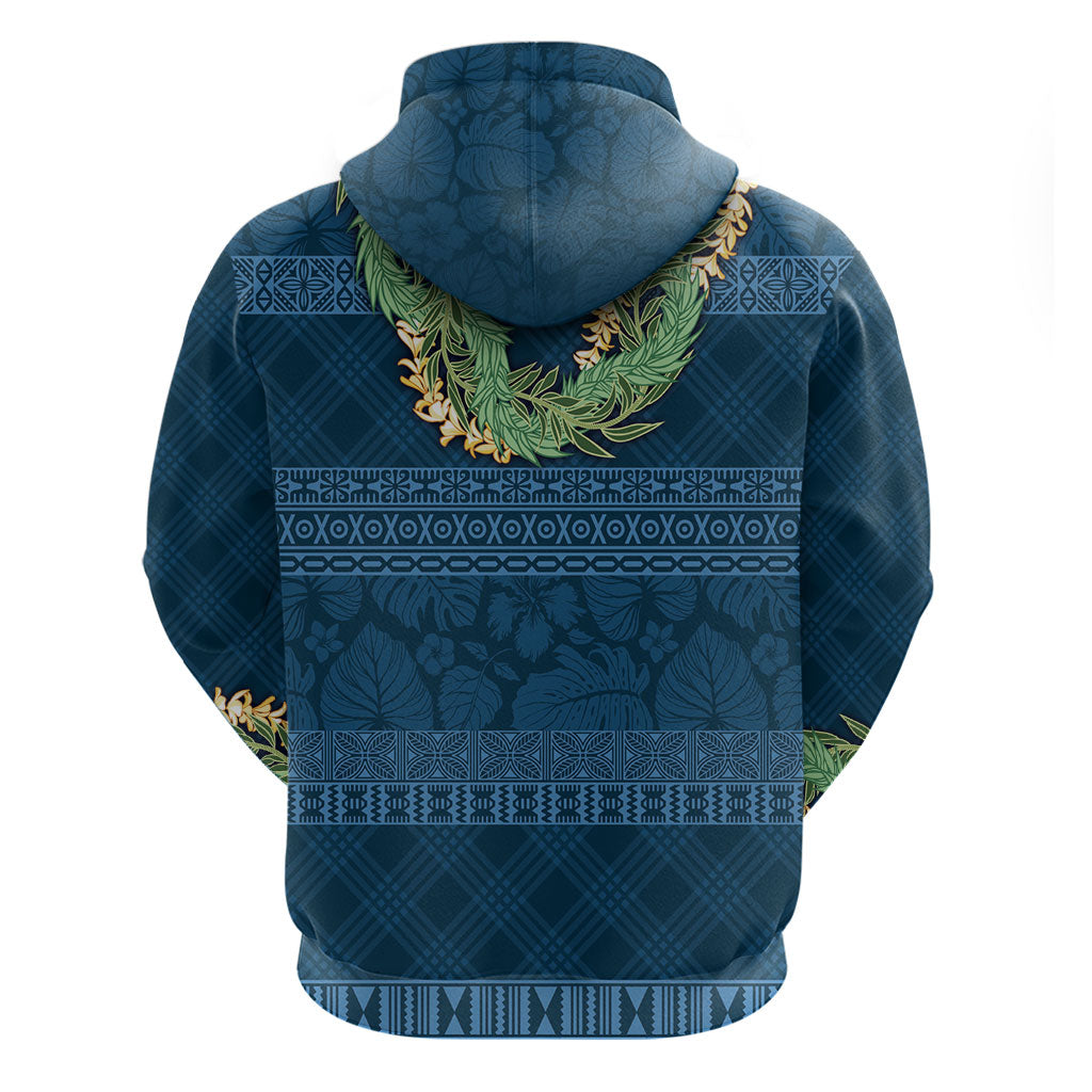 Hawai'i Paniolo Maile Twisted Lei Hoodie Cobalt Blue LT7 - Polynesian Pride