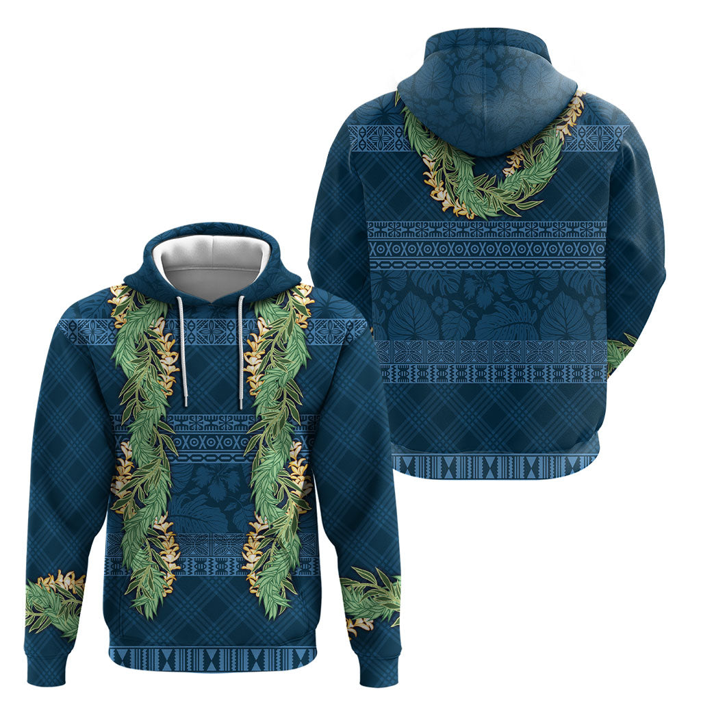 Hawai'i Paniolo Maile Twisted Lei Hoodie Cobalt Blue LT7 - Polynesian Pride