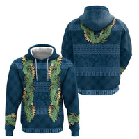 Hawai'i Paniolo Maile Twisted Lei Hoodie Cobalt Blue LT7 - Polynesian Pride