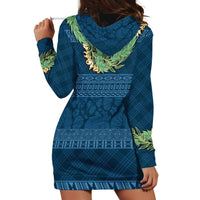 Hawai'i Paniolo Maile Twisted Lei Hoodie Dress Cobalt Blue