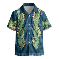 Hawai'i Paniolo Maile Twisted Lei Kid Hawaiian Shirt Cobalt Blue
