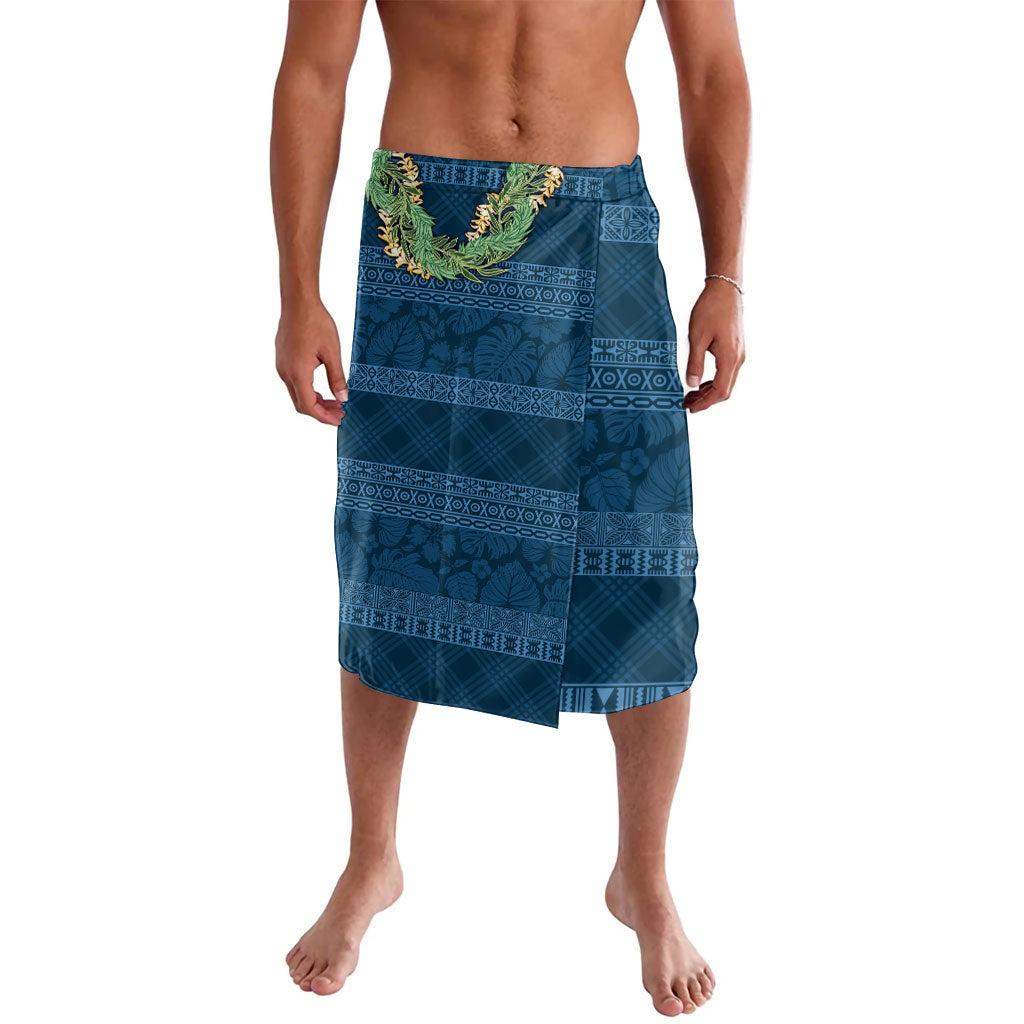 Hawai'i Paniolo Maile Twisted Lei Lavalava Cobalt Blue
