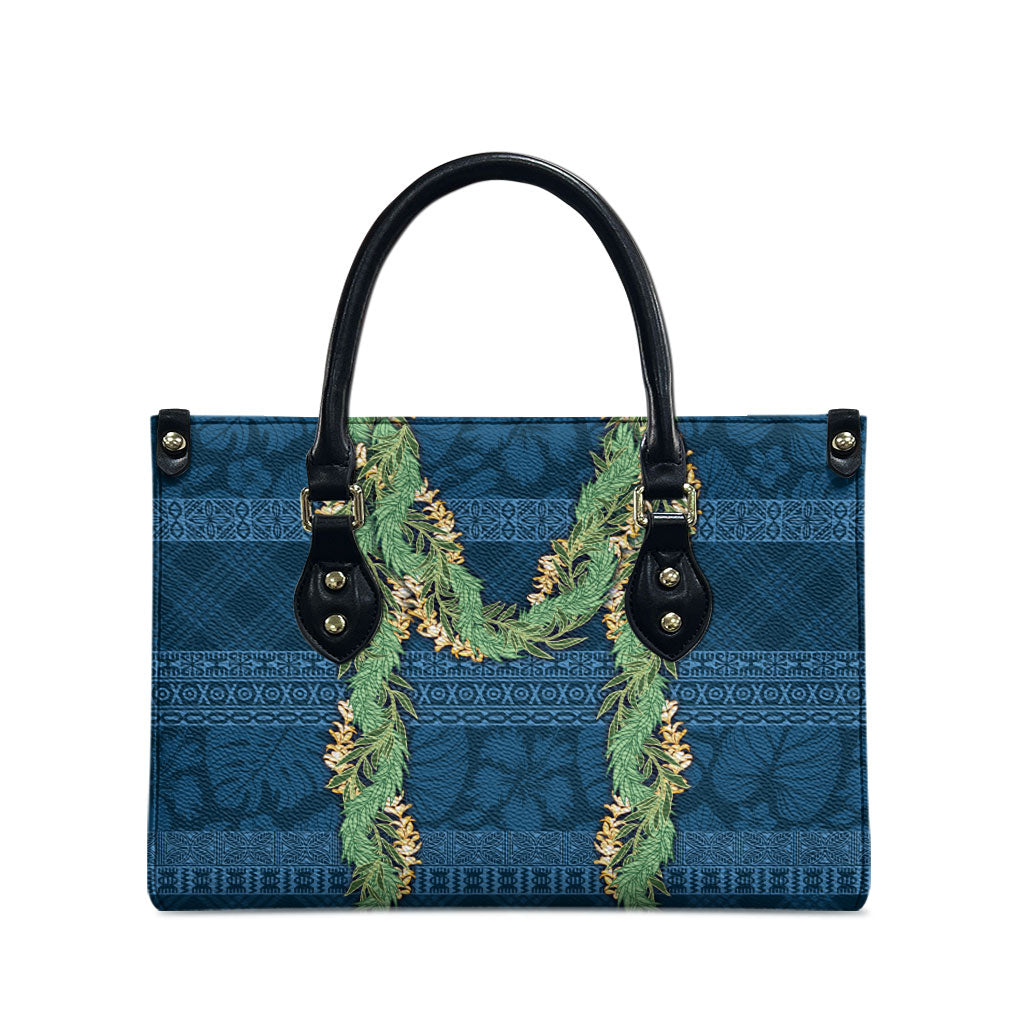 Hawai'i Paniolo Maile Twisted Lei Leather Bag Cobalt Blue
